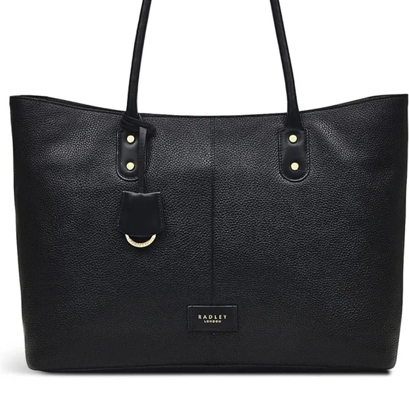 NEW RADLEY LONDON SOUTHWARK LANE BLACK LEATHER ZIP AROUND TOTE - Picture 1 of 14